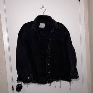 Black Distressed Denim Jacket